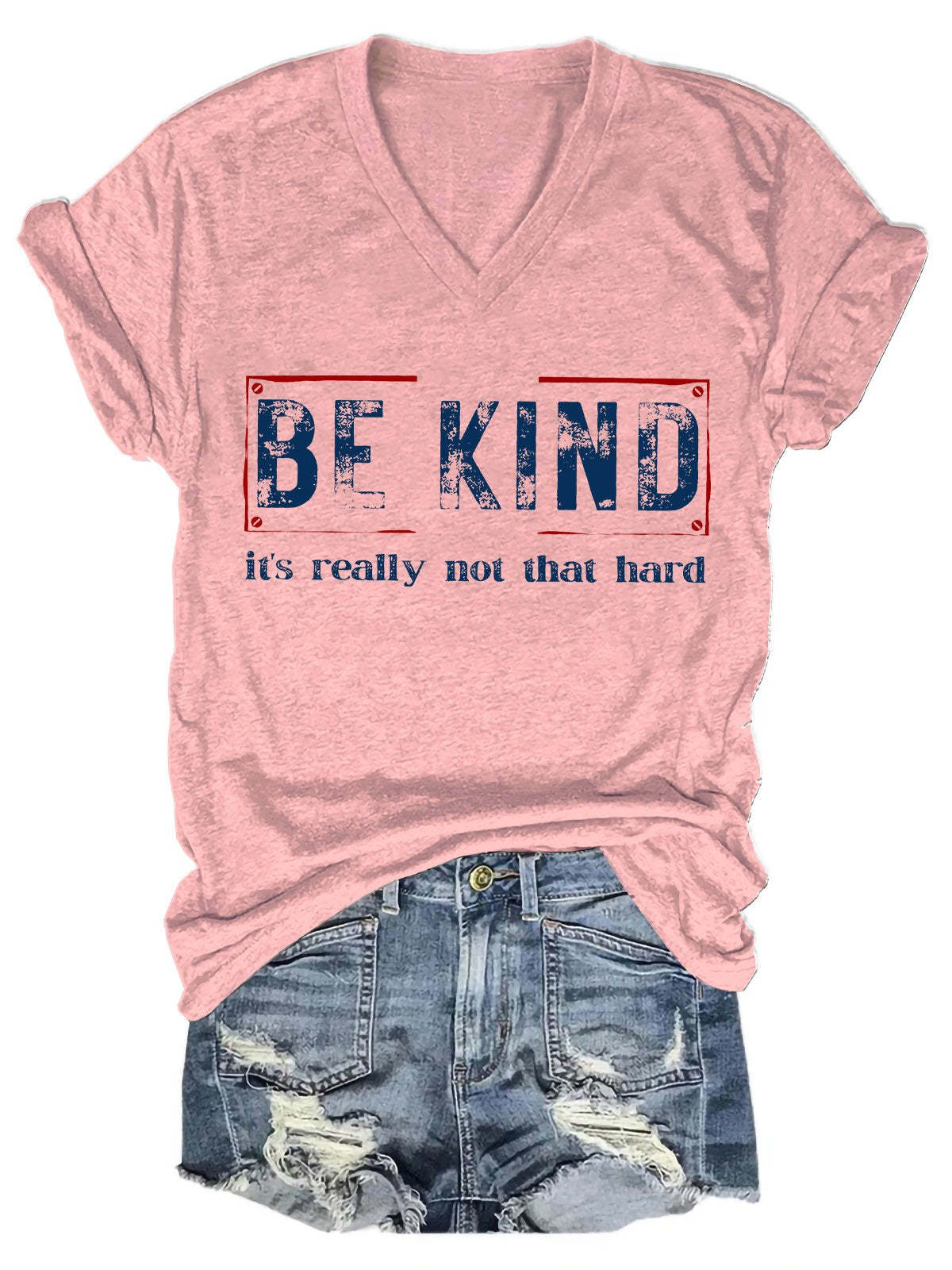Be Kind It's Really Not That Hard Art Print Casual T-shirt-lovefitte