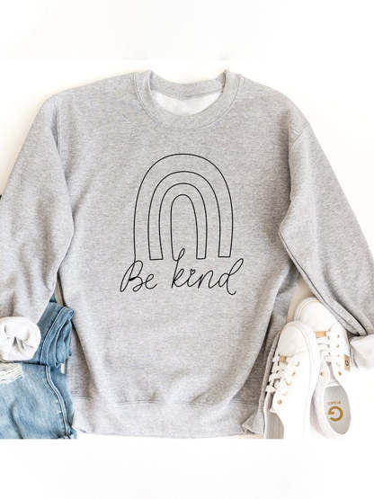 Rainbow Be Kind Suicide Prevention Mental Print Casual Sweatshirt-lovefitte