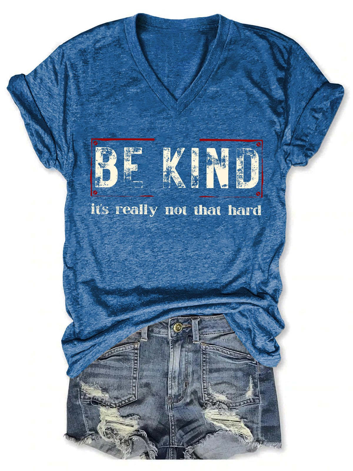 Be Kind It's Really Not That Hard Art Print Casual T-shirt-lovefitte