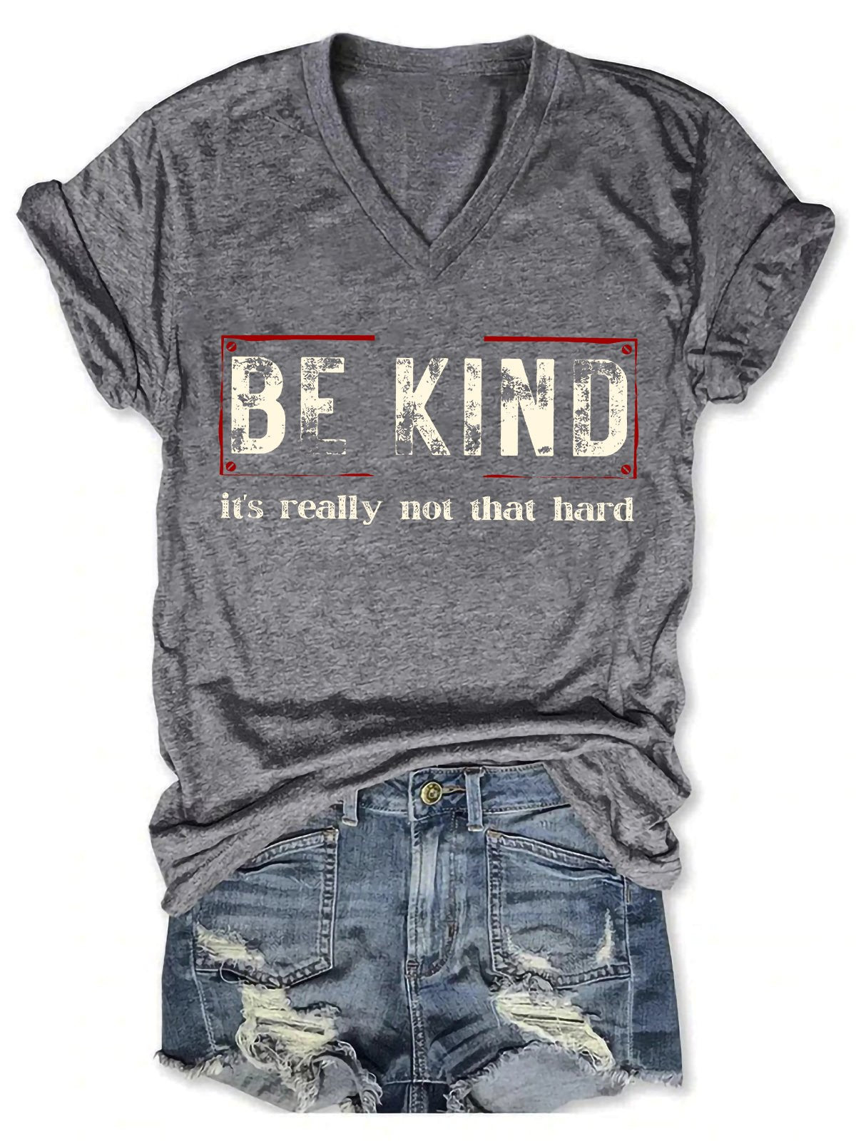 Be Kind It's Really Not That Hard Art Print Casual T-shirt-lovefitte