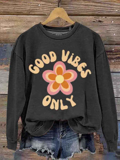 Mental Health Inspirational Kindness To Women's Soul Round Neck Casual Printed Sweatshirt-lovefitte