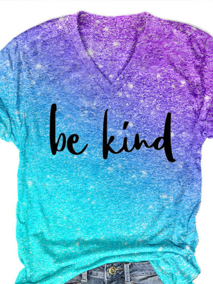 Women's Be Kind Print Casual  T-shirt-lovefitte