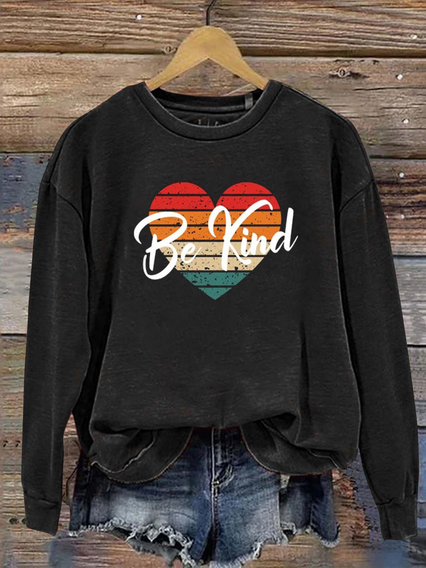 Be Kind Love Kindness Pride Rainbow Print Casual Sweatshirt-lovefitte