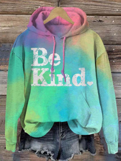 Be Kind Mental Health Awareness Art Print Casual Hoodie-lovefitte