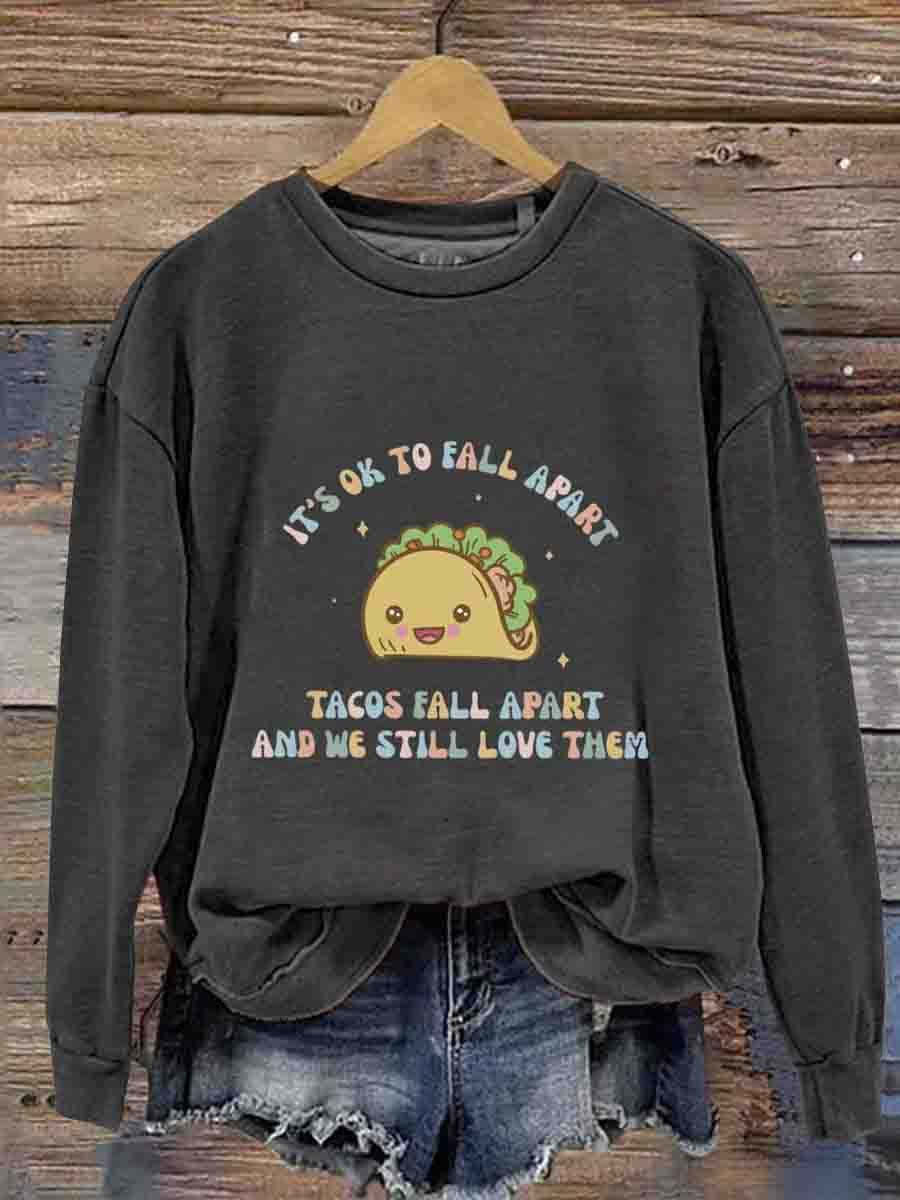 Mental Health Inspirational Fun Mental Health Crew Neck Casual Printed Sweatshirt-lovefitte