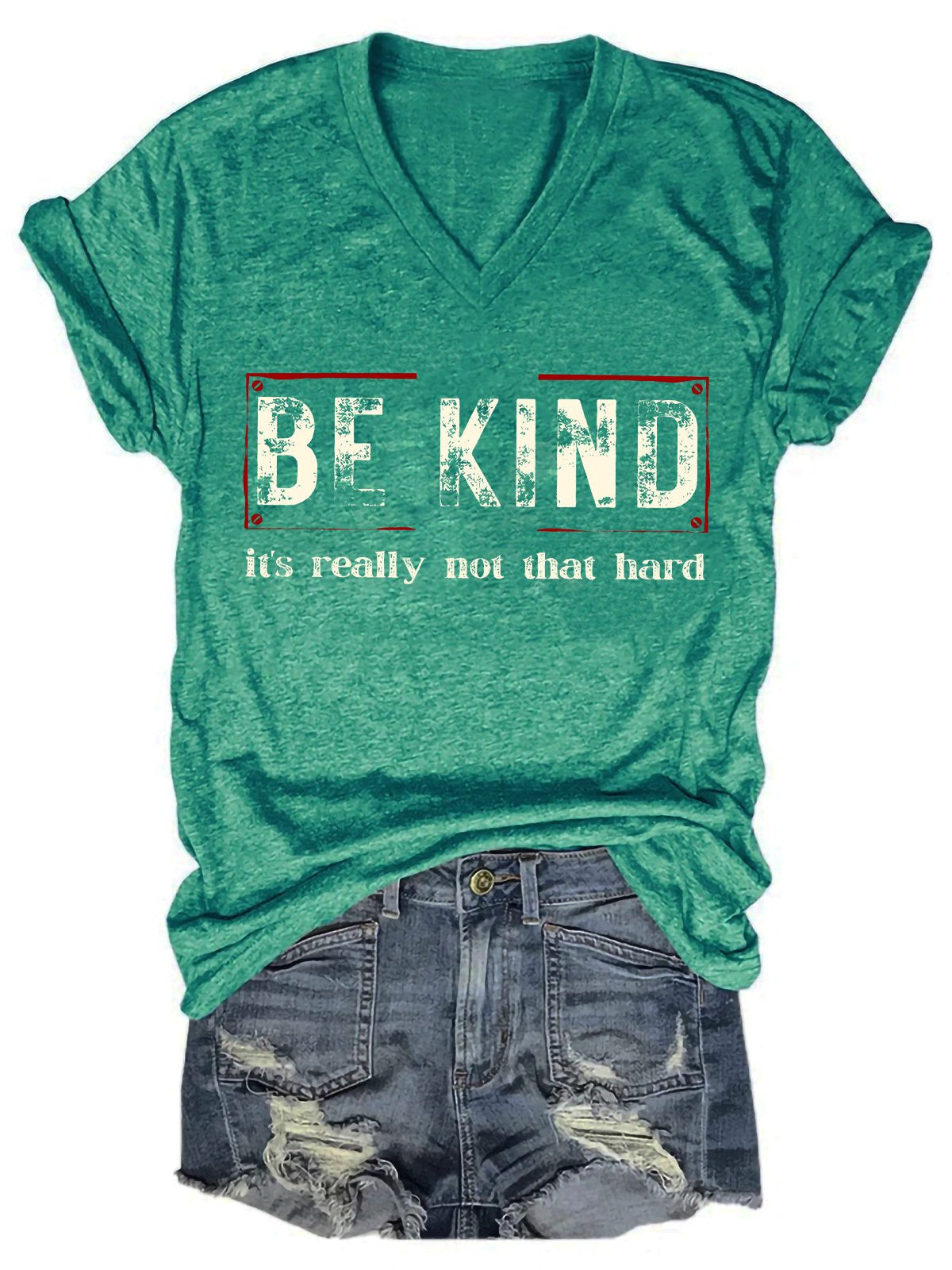 Be Kind It's Really Not That Hard Art Print Casual T-shirt-lovefitte