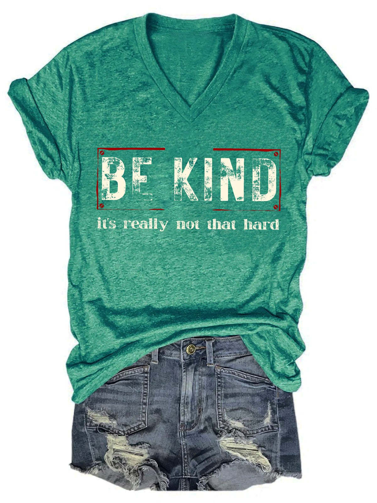 Be Kind It's Really Not That Hard Art Print Casual T-shirt-lovefitte