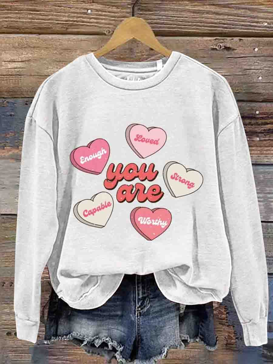 Mental Health Inspirational Love Round Neck Casual Printed Sweatshirt-lovefitte