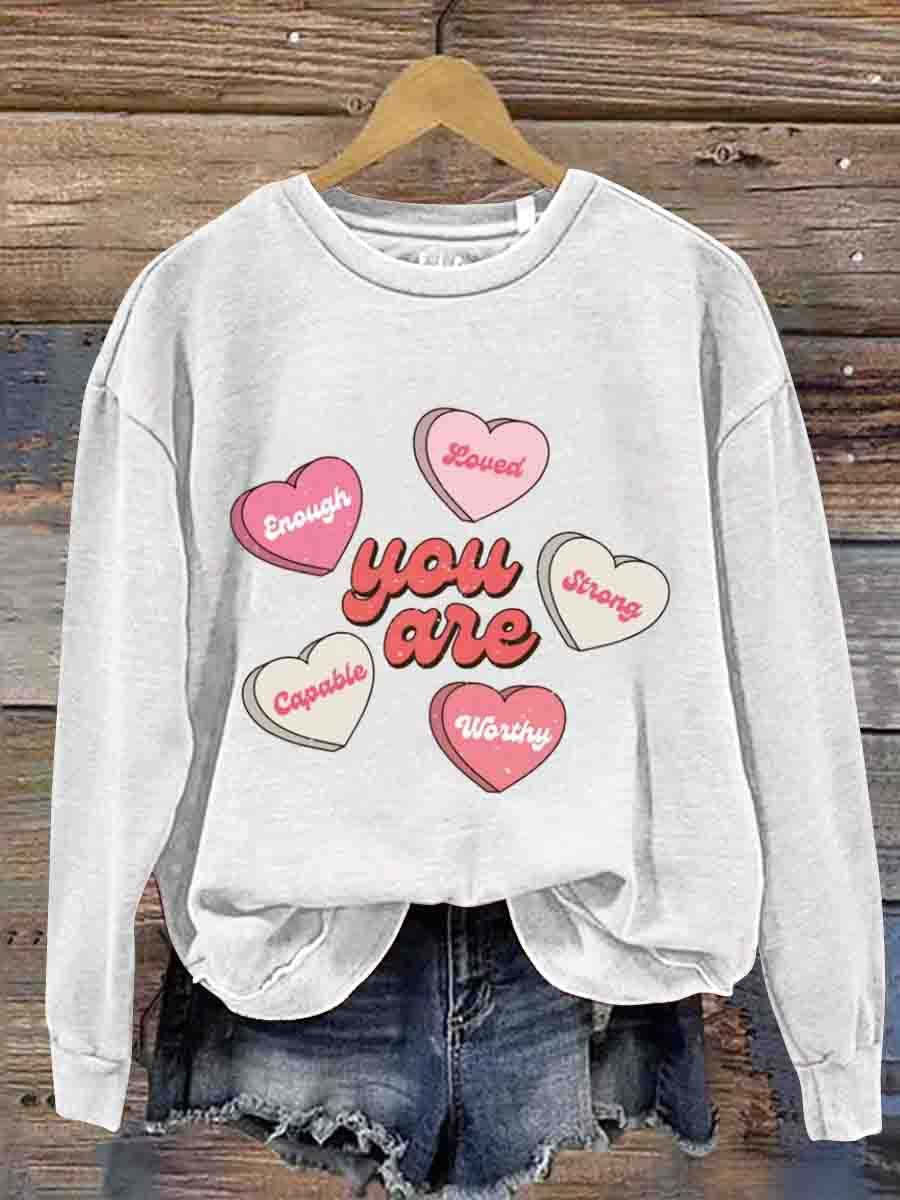 Mental Health Inspirational Love Round Neck Casual Printed Sweatshirt-lovefitte