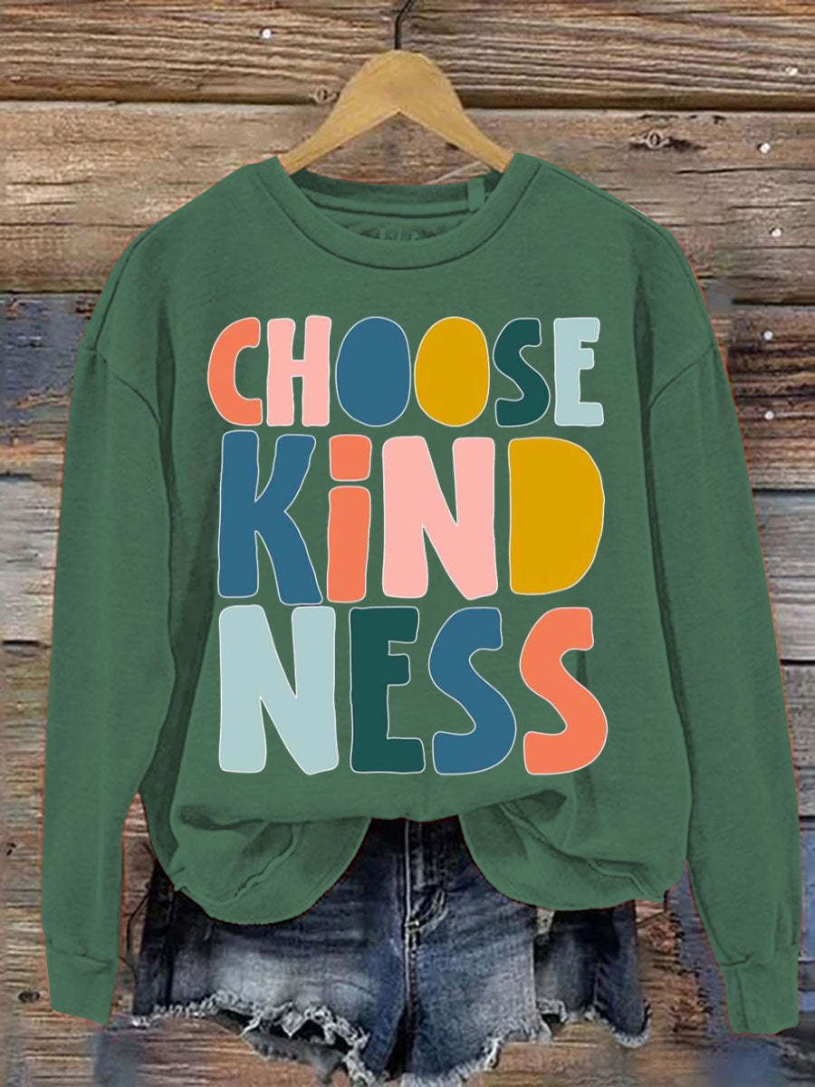 Choose Kindness Art Pattern Print Casual Sweatshirt-lovefitte
