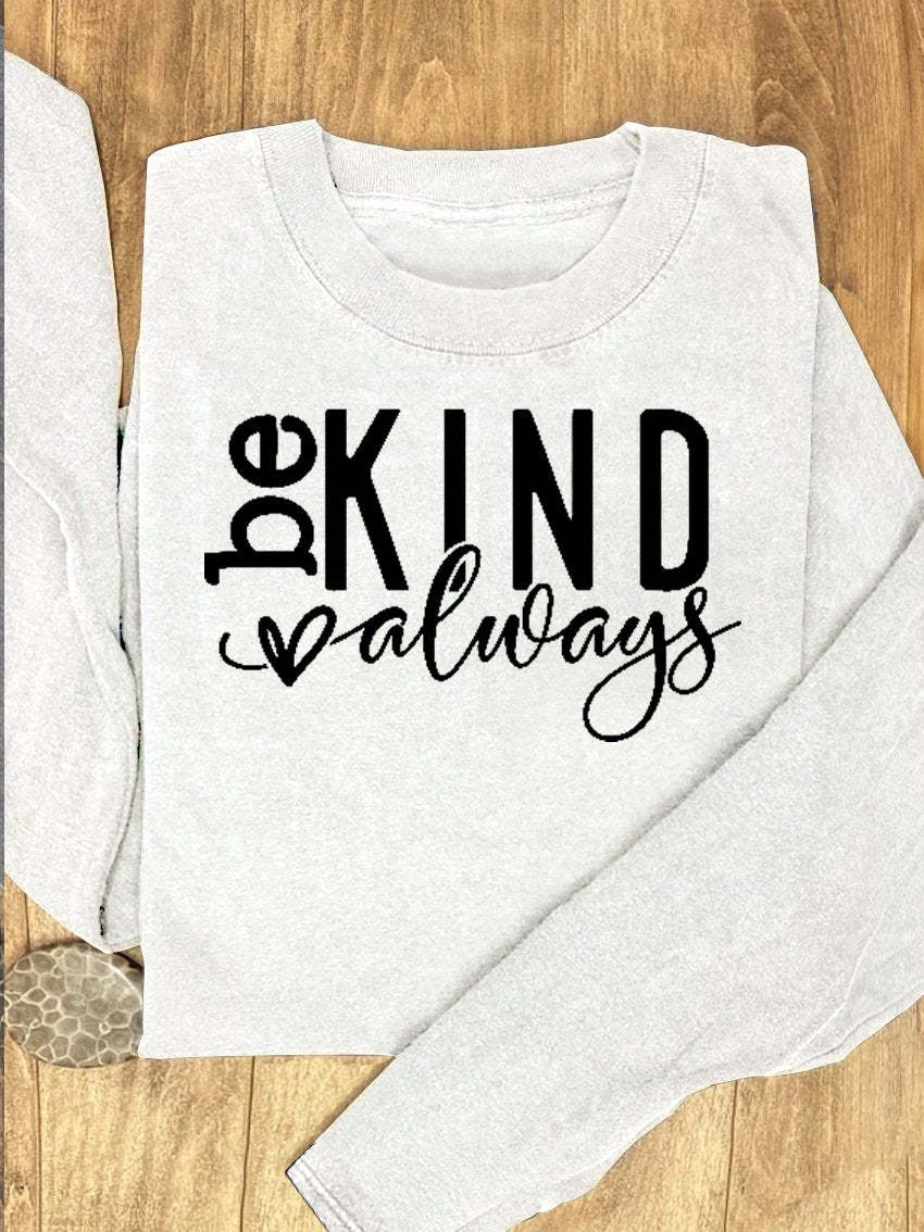 Be Kind Suicide Prevention Mental Print Casual Sweatshirt-lovefitte