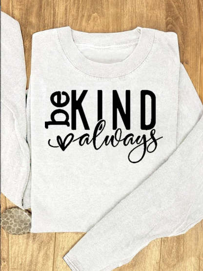 Be Kind Suicide Prevention Mental Print Casual Sweatshirt-lovefitte