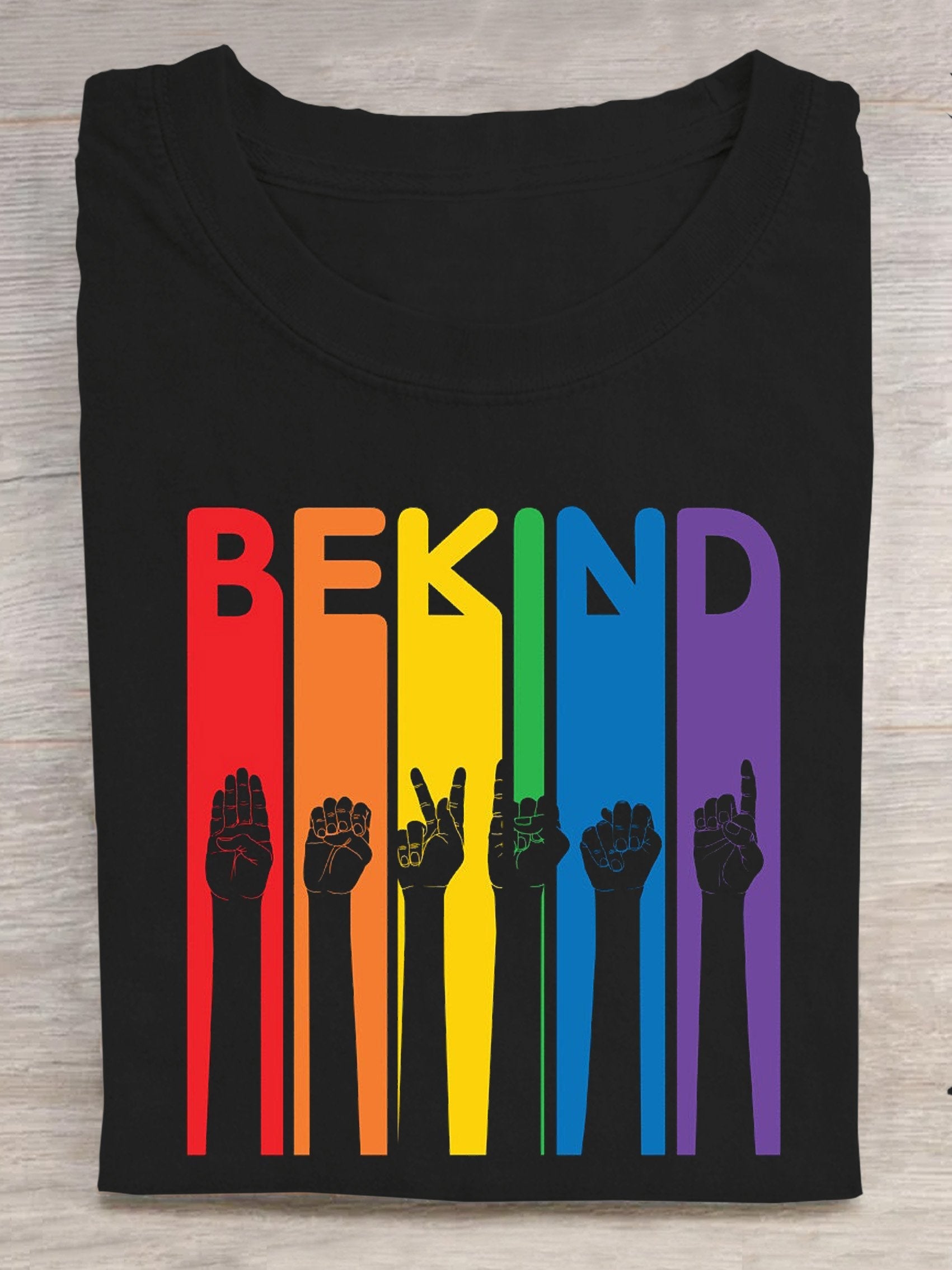 Be Kind Sign Language Kindness Pride Pride Rainbow T-shirt-lovefitte