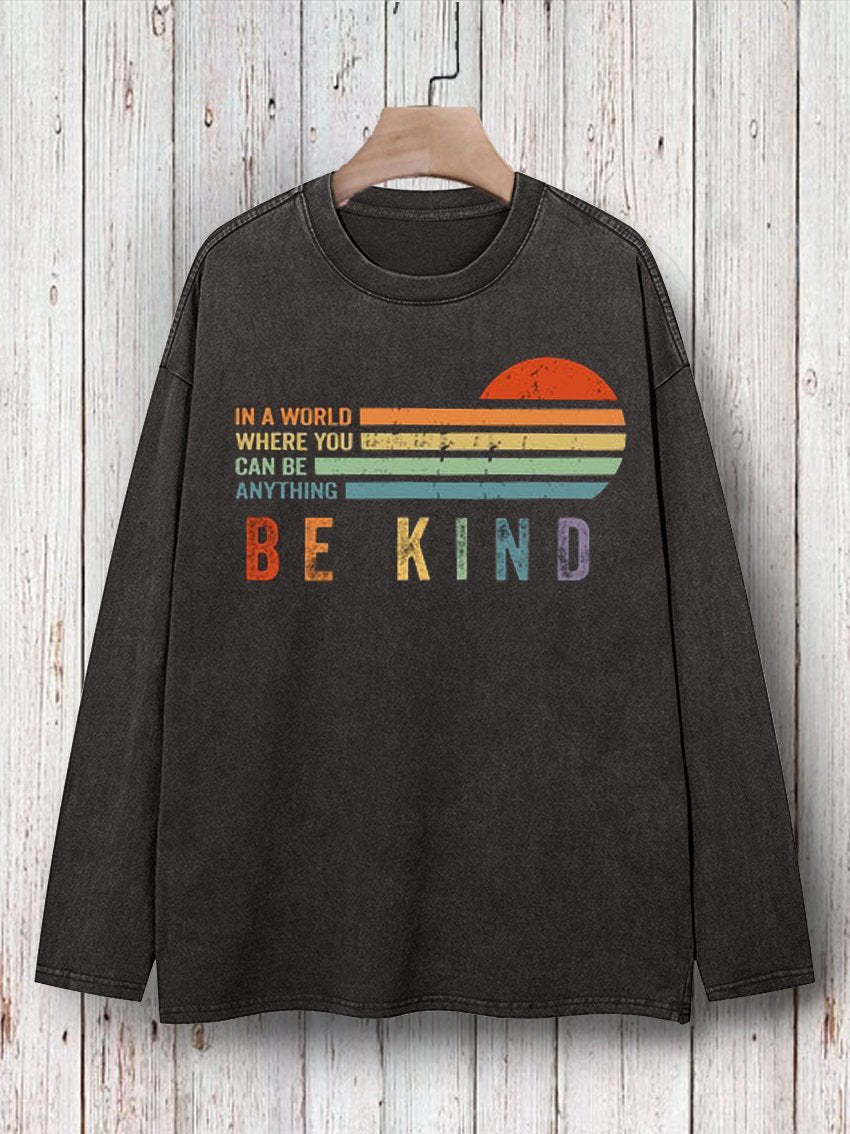 In A World Where You Can Be Anything Be Kind Suicide Prevention Mental Print T-shirt-lovefitte