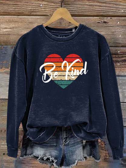 Be Kind Love Kindness Pride Rainbow Print Casual Sweatshirt-lovefitte