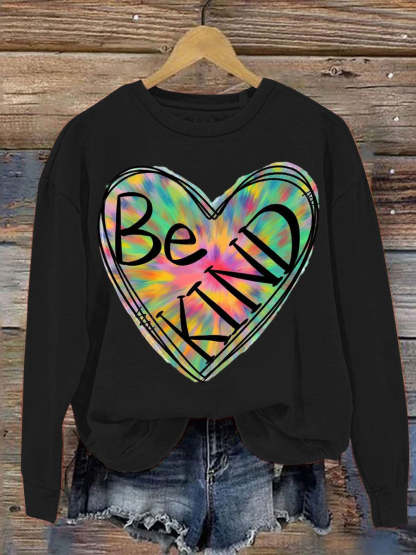 Be Kind Art Pattern Print Casual Sweatshirt-lovefitte