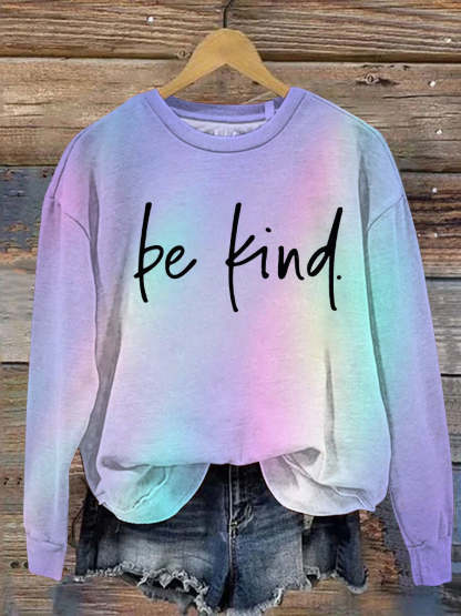 Unisex Women's Men's Multicolor Be Kind Suicide Prevention Mental Print Casual Sweatshirt-lovefitte