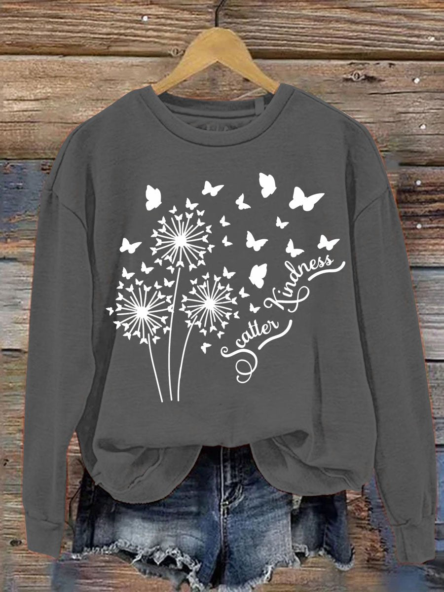 Scatter Kindness Art Pattern Print Casual Sweatshirt-lovefitte