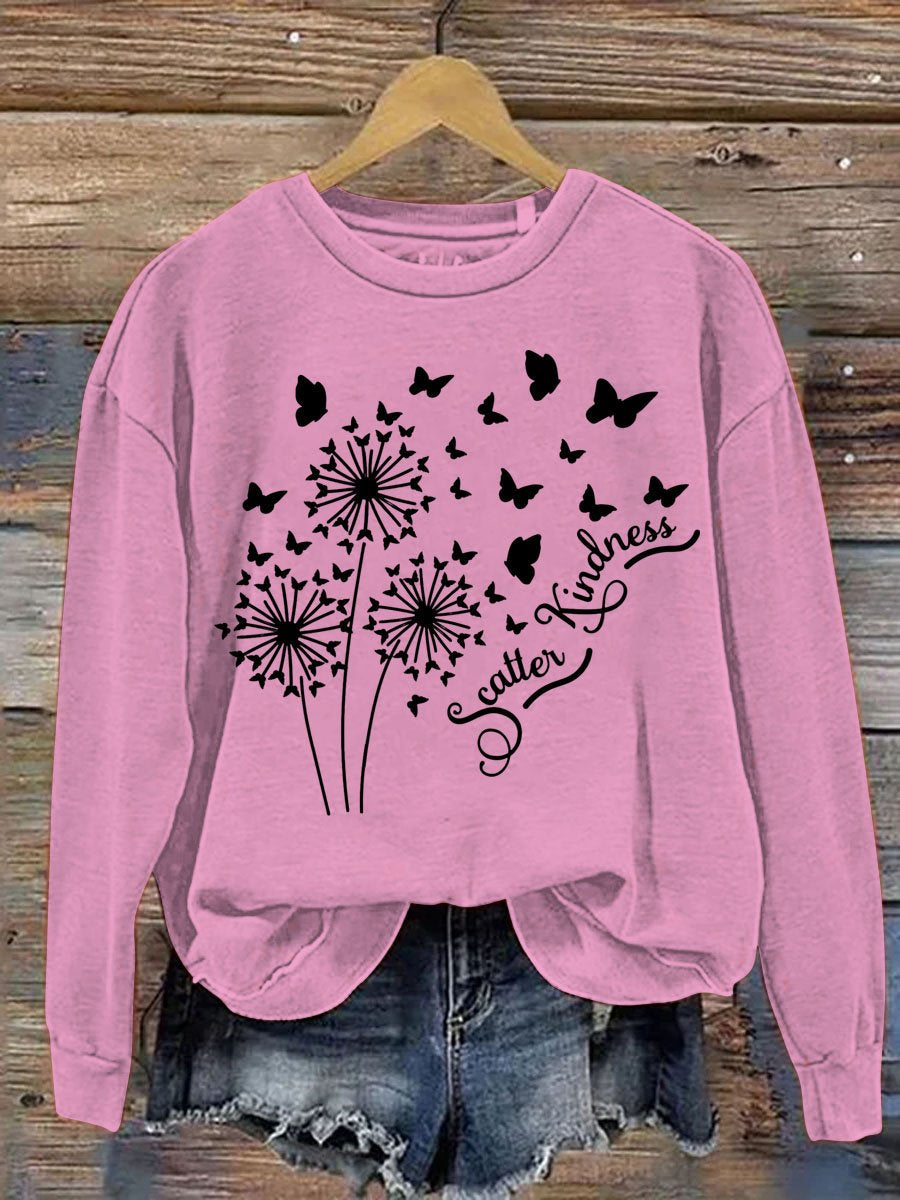 Scatter Kindness Art Pattern Print Casual Sweatshirt-lovefitte