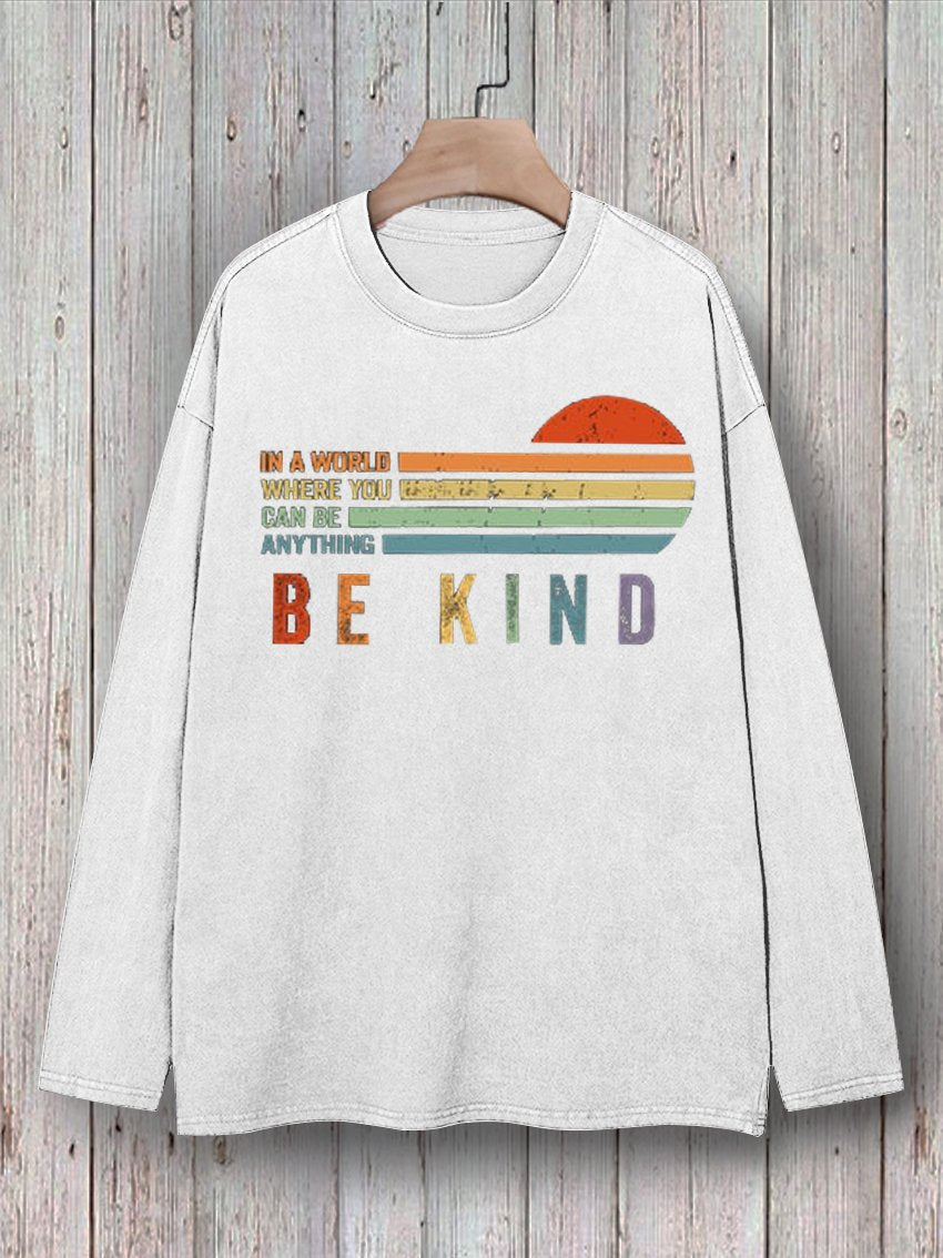 In A World Where You Can Be Anything Be Kind Suicide Prevention Mental Print T-shirt-lovefitte