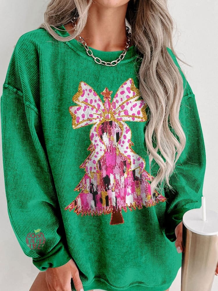 Women's Pink Christmas Casual Print Shirt