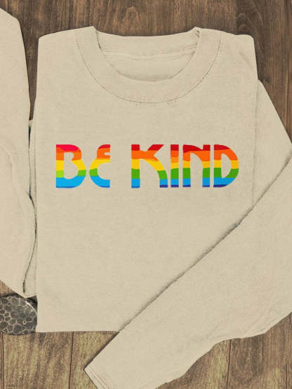 Be Kind Rainbow Suicide Prevention Mental Print Casual Sweatshirt-lovefitte