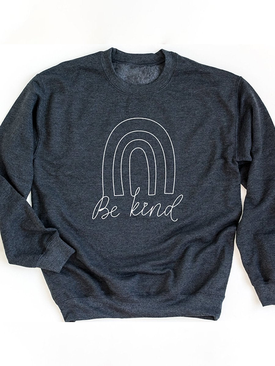 Rainbow Be Kind Suicide Prevention Mental Print Casual Sweatshirt-lovefitte