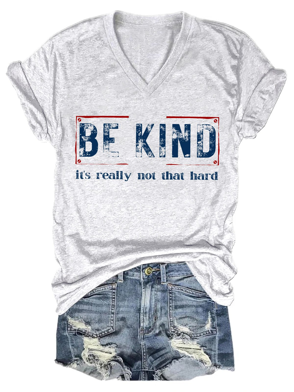 Be Kind It's Really Not That Hard Art Print Casual T-shirt-lovefitte