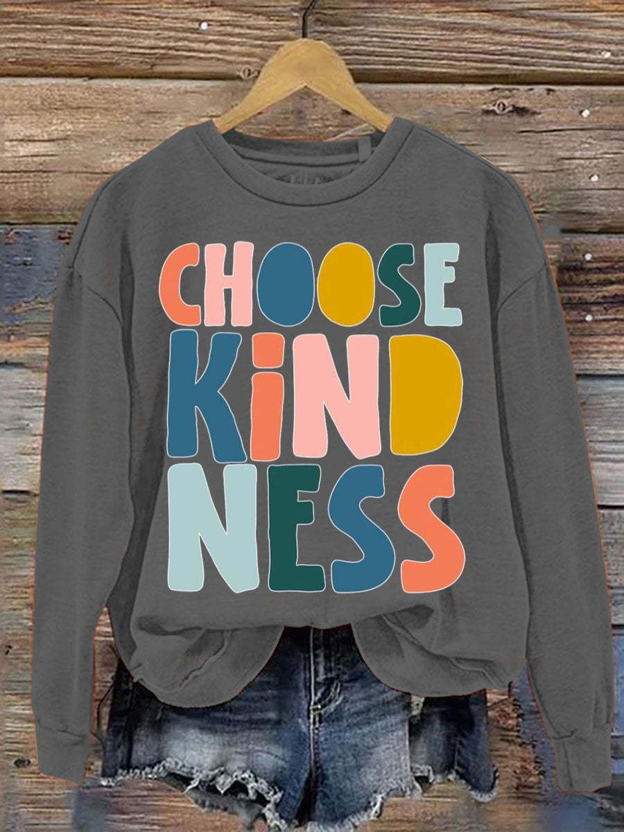 Choose Kindness Art Pattern Print Casual Sweatshirt-lovefitte