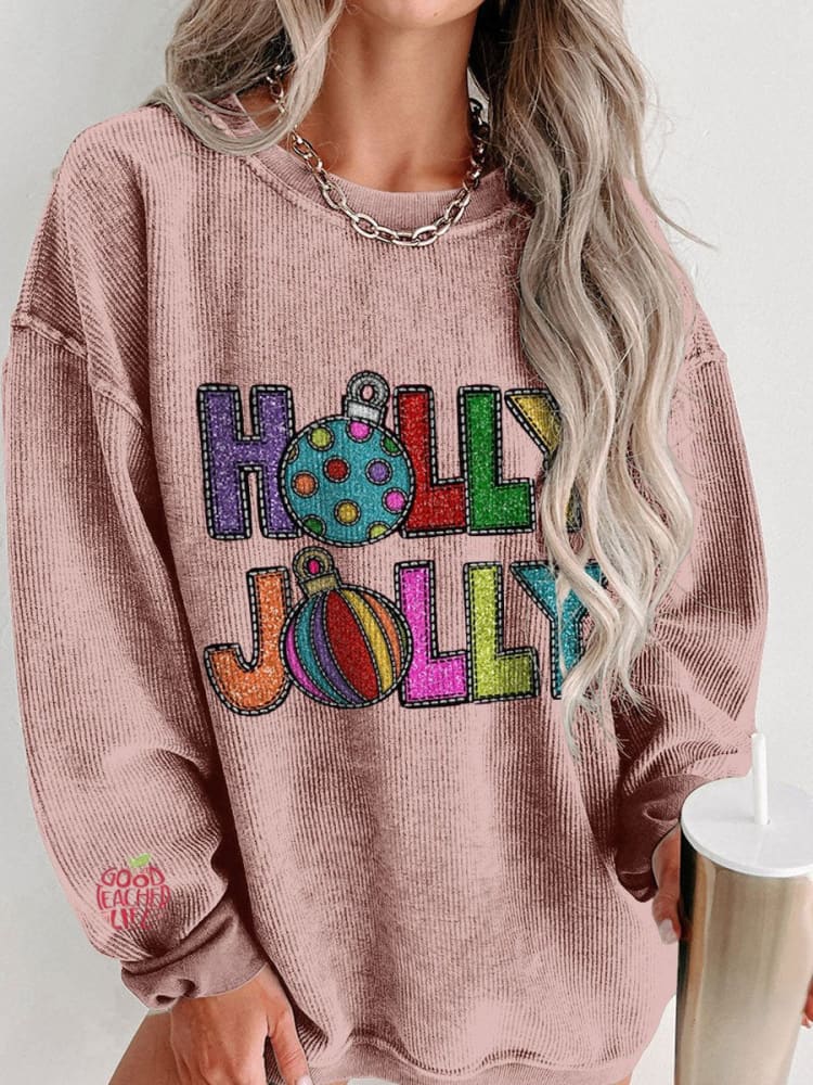 Women's Holly Jolly Christmas Casual Print Shirt