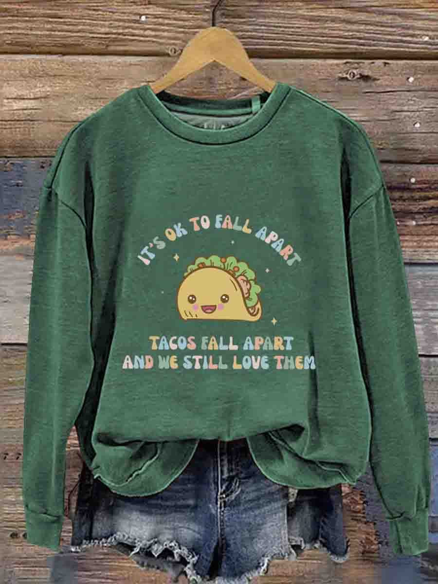 Mental Health Inspirational Fun Mental Health Crew Neck Casual Printed Sweatshirt-lovefitte