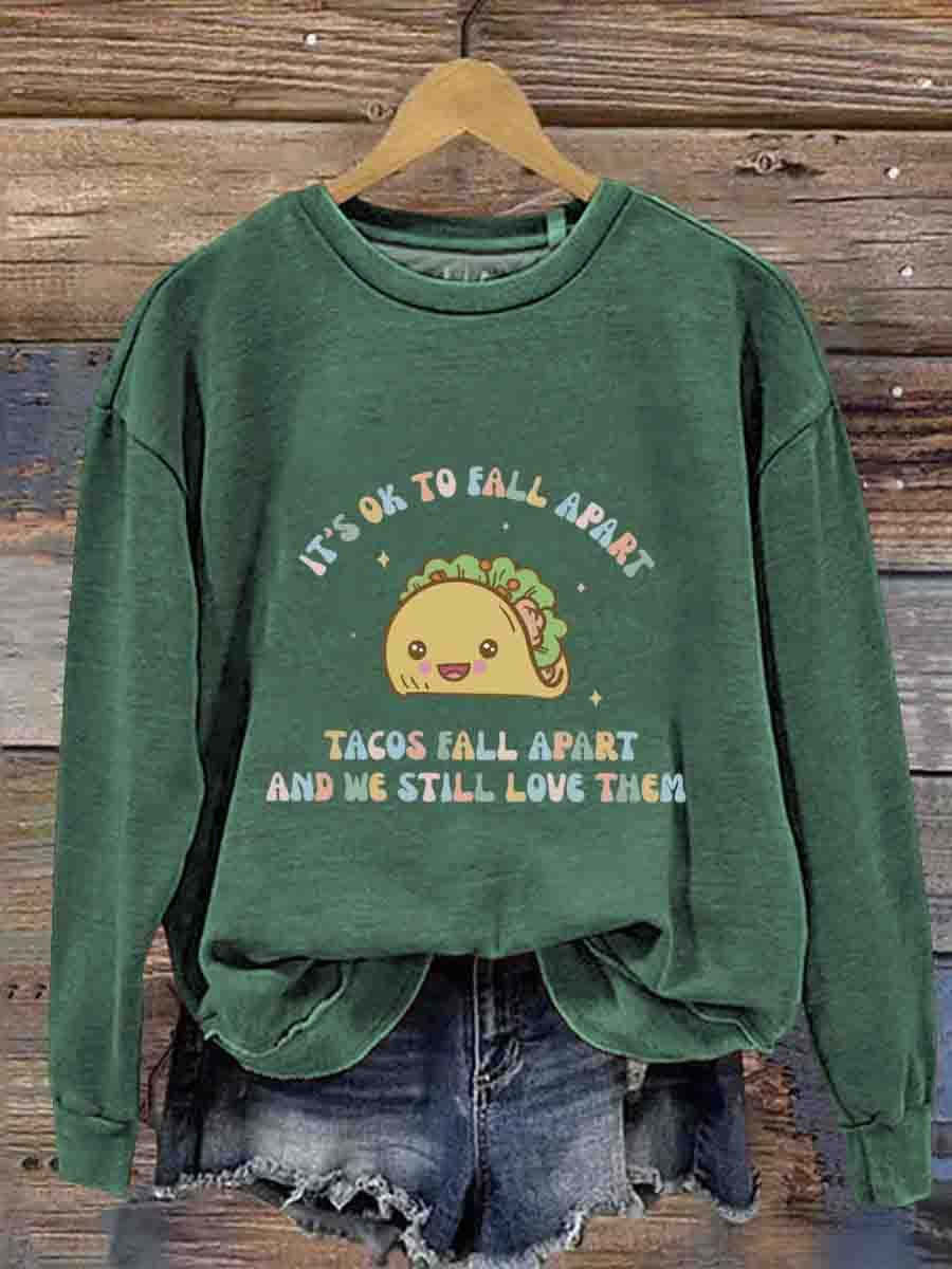 Mental Health Inspirational Fun Mental Health Crew Neck Casual Printed Sweatshirt-lovefitte