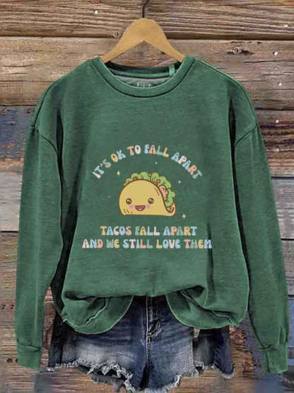 Mental Health Inspirational Fun Mental Health Crew Neck Casual Printed Sweatshirt-lovefitte