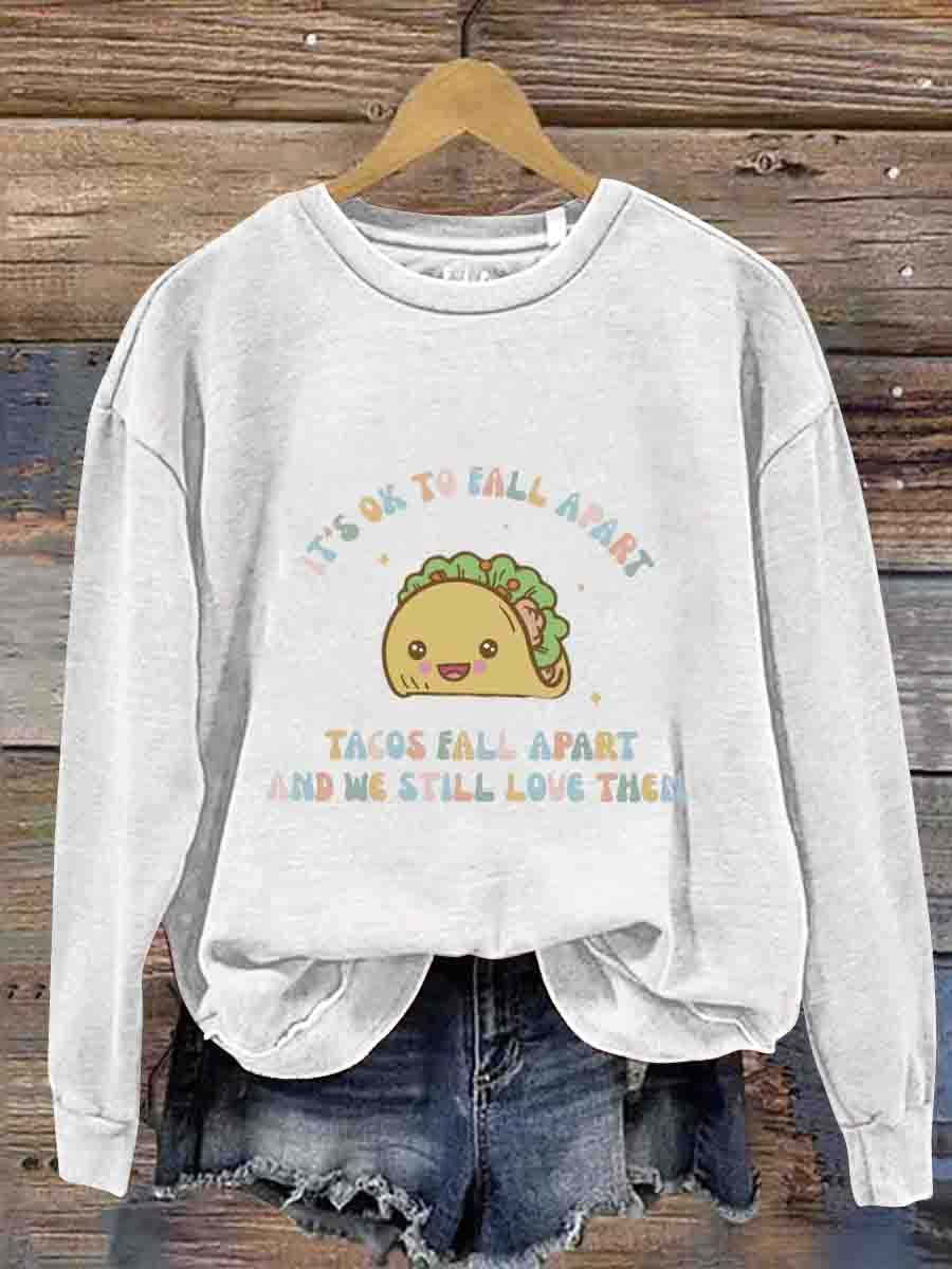 Mental Health Inspirational Fun Mental Health Crew Neck Casual Printed Sweatshirt-lovefitte