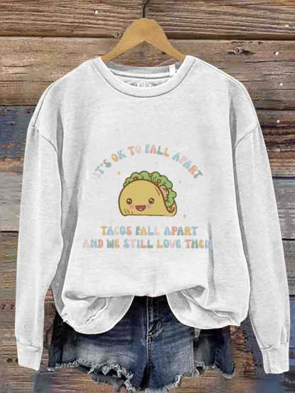 Mental Health Inspirational Fun Mental Health Crew Neck Casual Printed Sweatshirt-lovefitte