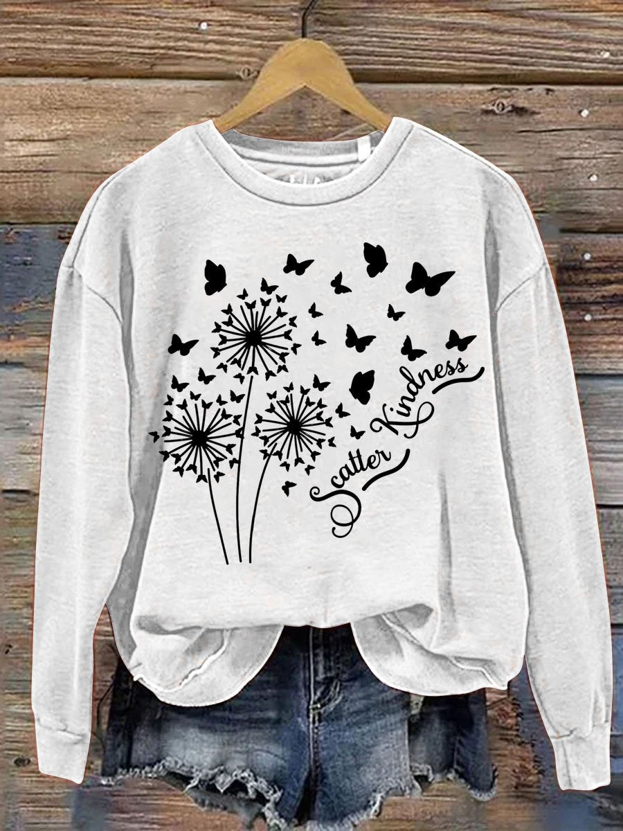 Scatter Kindness Art Pattern Print Casual Sweatshirt-lovefitte