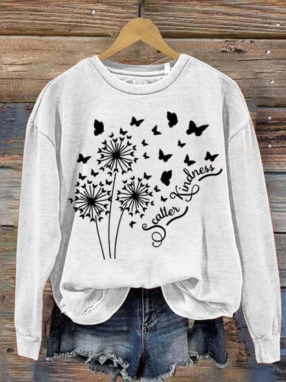 Scatter Kindness Art Pattern Print Casual Sweatshirt-lovefitte