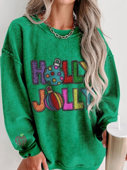 Women's Holly Jolly Christmas Casual Print Shirt