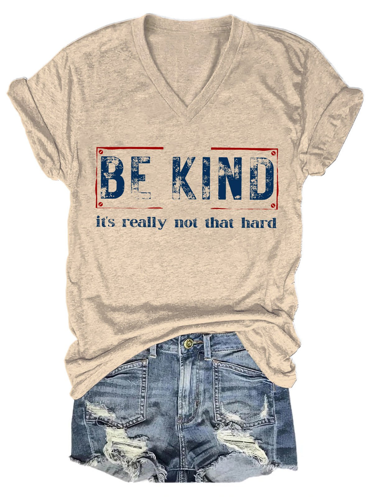 Be Kind It's Really Not That Hard Art Print Casual T-shirt-lovefitte