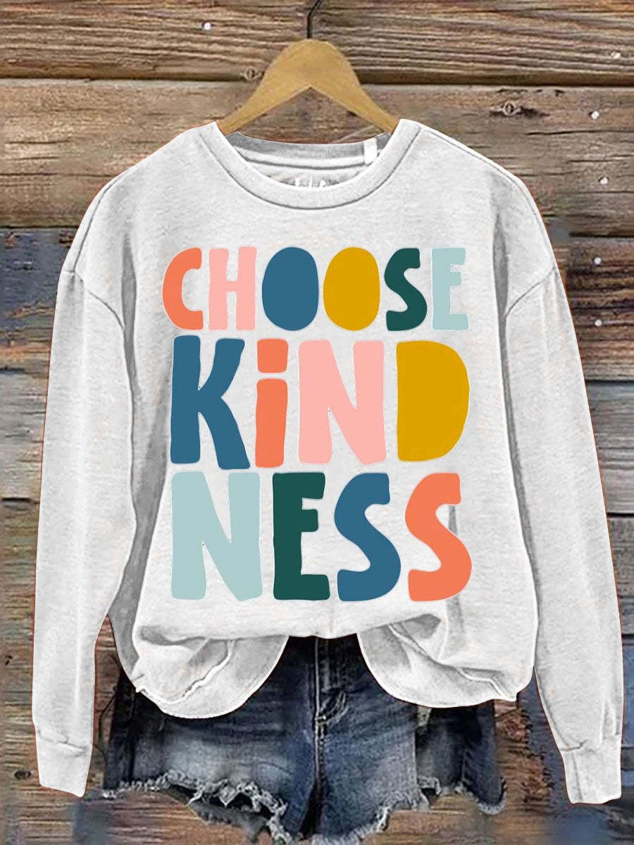 Choose Kindness Art Pattern Print Casual Sweatshirt-lovefitte