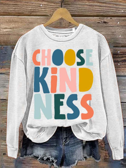 Choose Kindness Art Pattern Print Casual Sweatshirt-lovefitte