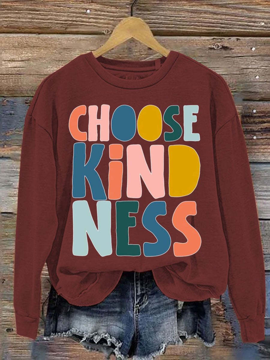 Choose Kindness Art Pattern Print Casual Sweatshirt-lovefitte