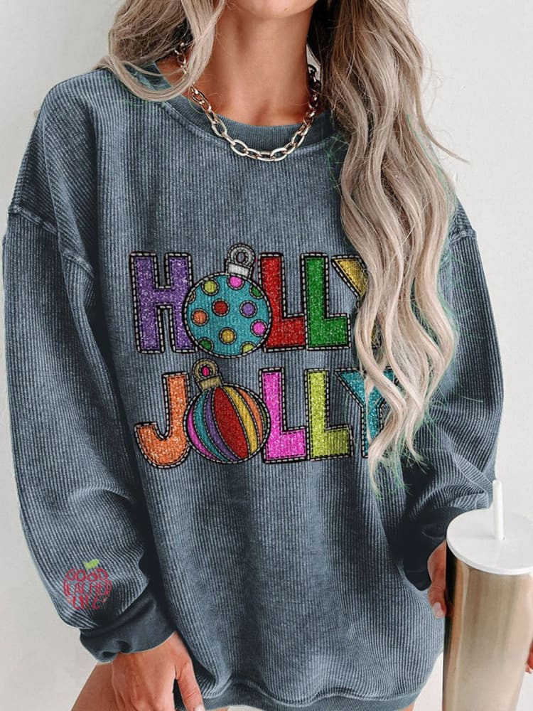 Women's Holly Jolly Christmas Casual Print Shirt