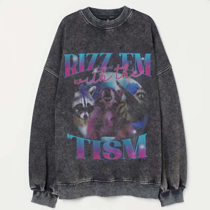 Rizz Em With The Tism Retro  Sweatshirt-lovefitte