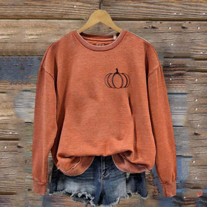Embroidered Pumpkin Sweatshirt-carlalin