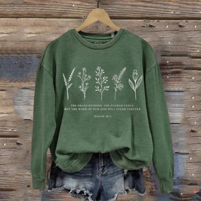 Wild Flowers Bible Verse Sweatshirt-carlalin
