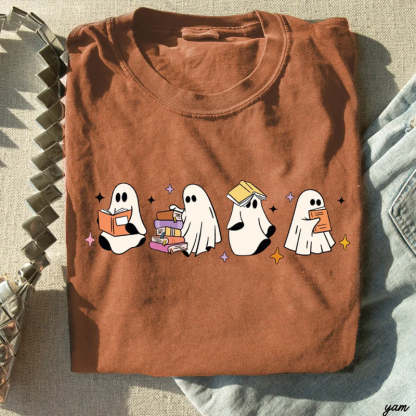 Ghosts Reading Books T-Shirt-carlalin