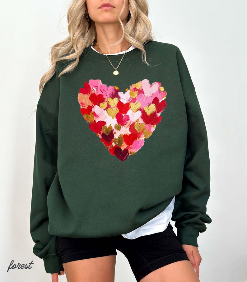 Valentine's Day heart shaped sweatshirt