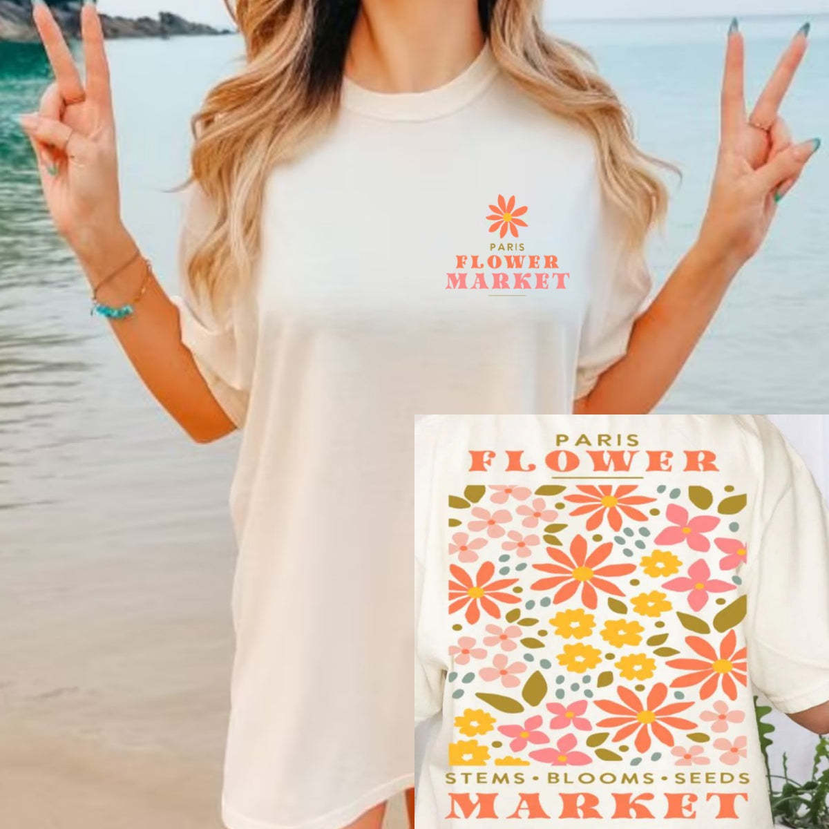 Vintage Pressed Flowers Boho Wildflowers T Shirt-carlalin