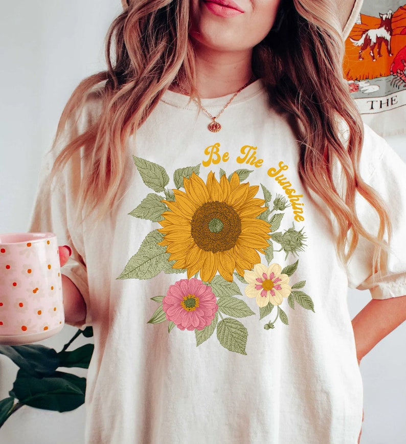 Sunflower Shirt Comfort Colors Floral Tee-carlalin